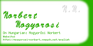 norbert mogyorosi business card
