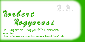 norbert mogyorosi business card